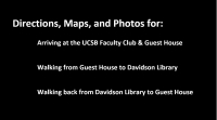Screenshot for beginning of slides for faculty club directions