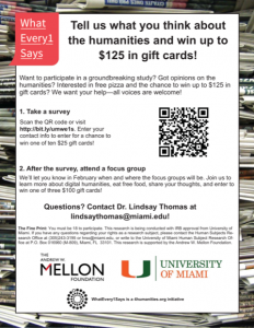 Copy of the WE1S Survey that was distributed in the spring 2020 semester at University of Miami