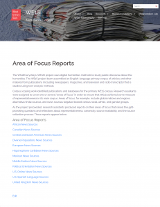 Area of Focus Reports (screenshot)
